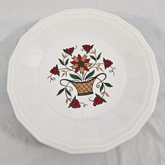 Homer Laughlin USA Bayberry Floral Basket 7" Salad Luncheon Plates - Set of 5 - Picture 12 of 16